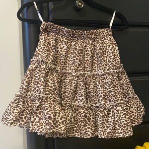 cheetah print ruffled skirt